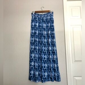 NWOT Elegant Blue Tie-Dye Maxi Skirt